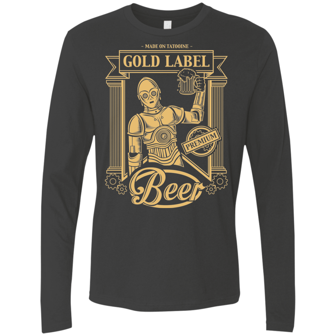 T-Shirts Heavy Metal / S Gold Label Beer Men's Premium Long Sleeve