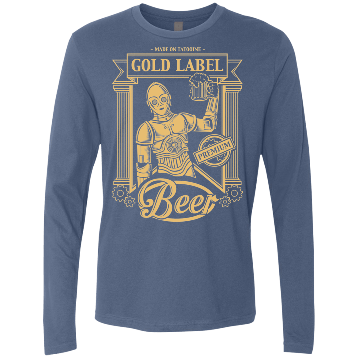 T-Shirts Indigo / S Gold Label Beer Men's Premium Long Sleeve