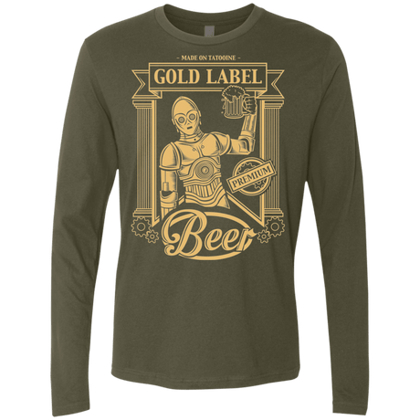 T-Shirts Military Green / S Gold Label Beer Men's Premium Long Sleeve