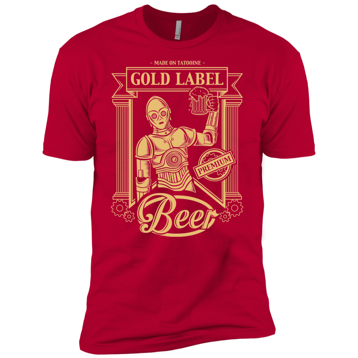 T-Shirts Red / X-Small Gold Label Beer Men's Premium T-Shirt