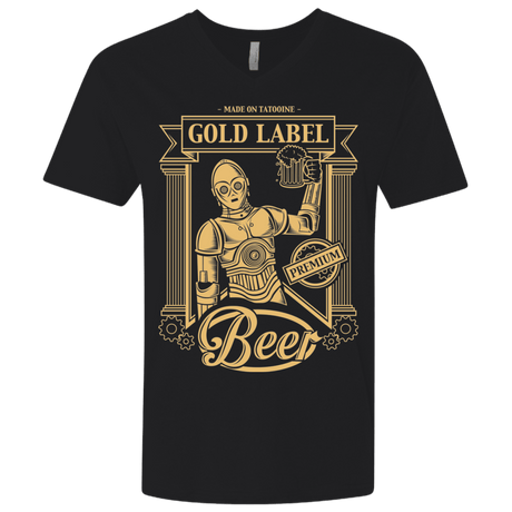 T-Shirts Black / X-Small Gold Label Beer Men's Premium V-Neck