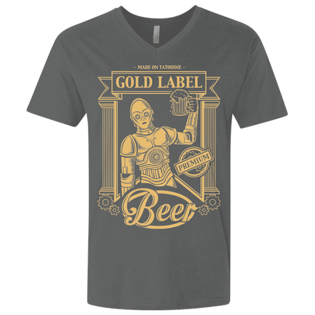T-Shirts Heavy Metal / X-Small Gold Label Beer Men's Premium V-Neck