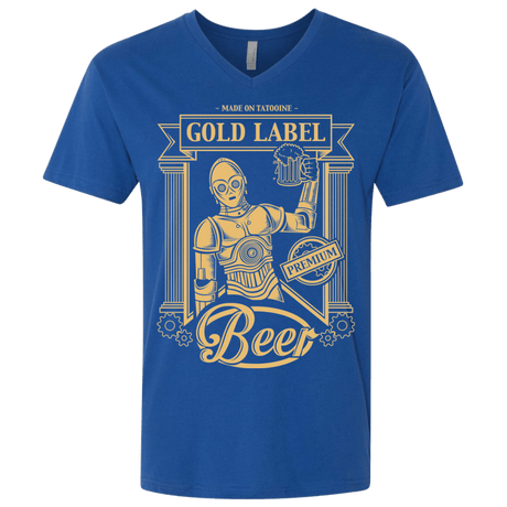 T-Shirts Royal / X-Small Gold Label Beer Men's Premium V-Neck