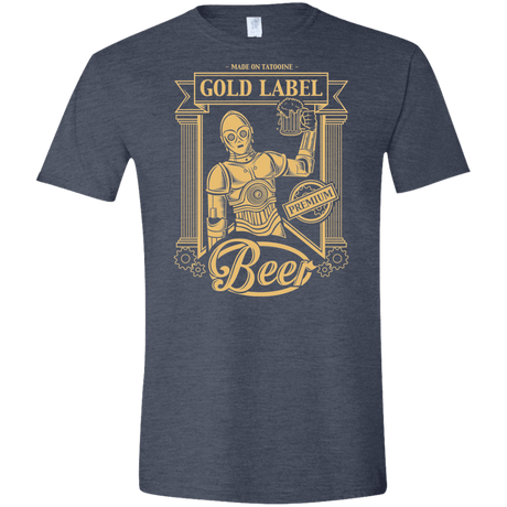 T-Shirts Heather Navy / S Gold Label Beer Men's Semi-Fitted Softstyle