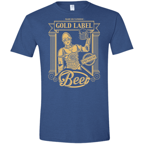 T-Shirts Heather Royal / X-Small Gold Label Beer Men's Semi-Fitted Softstyle