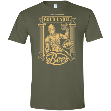 T-Shirts Military Green / S Gold Label Beer Men's Semi-Fitted Softstyle