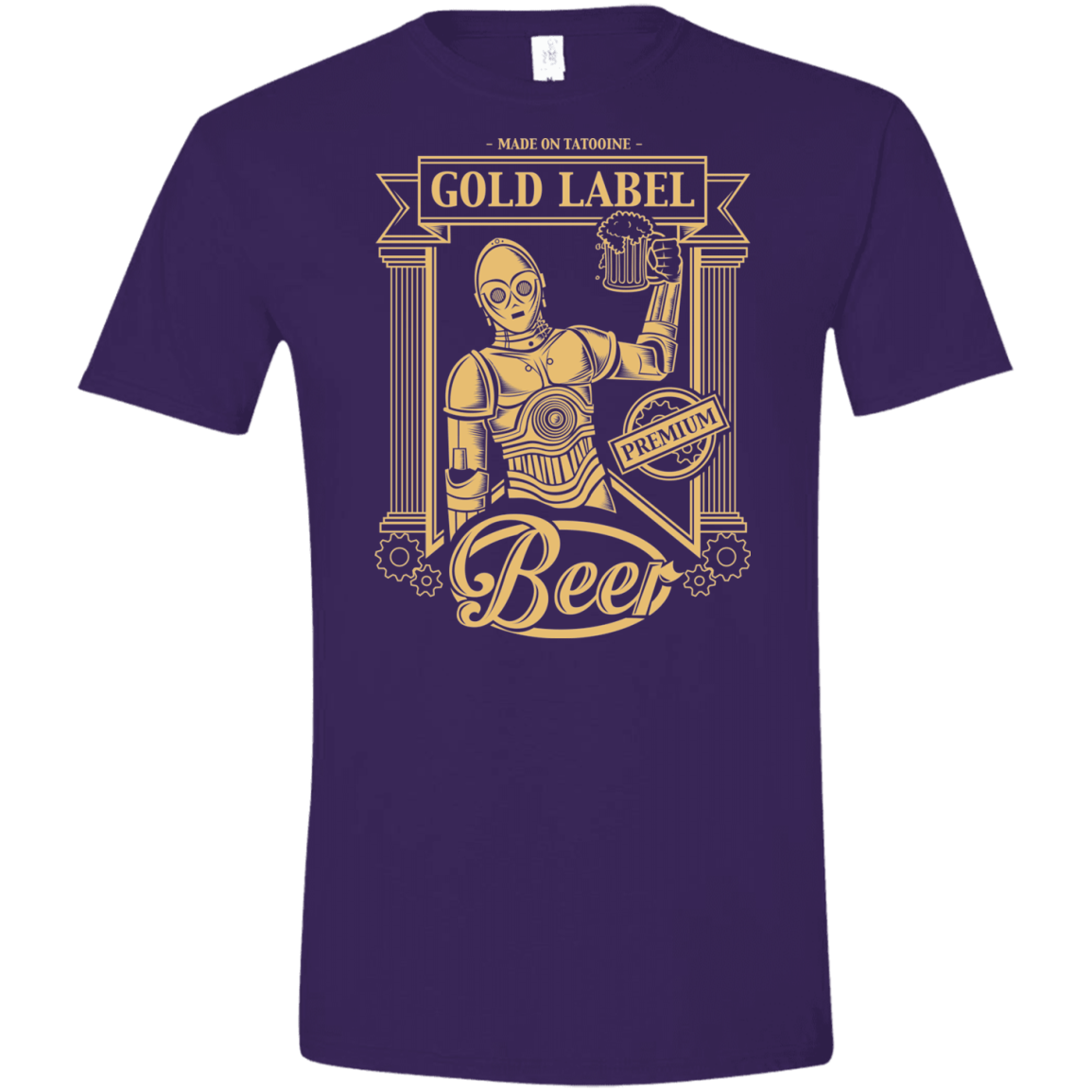 T-Shirts Purple / S Gold Label Beer Men's Semi-Fitted Softstyle