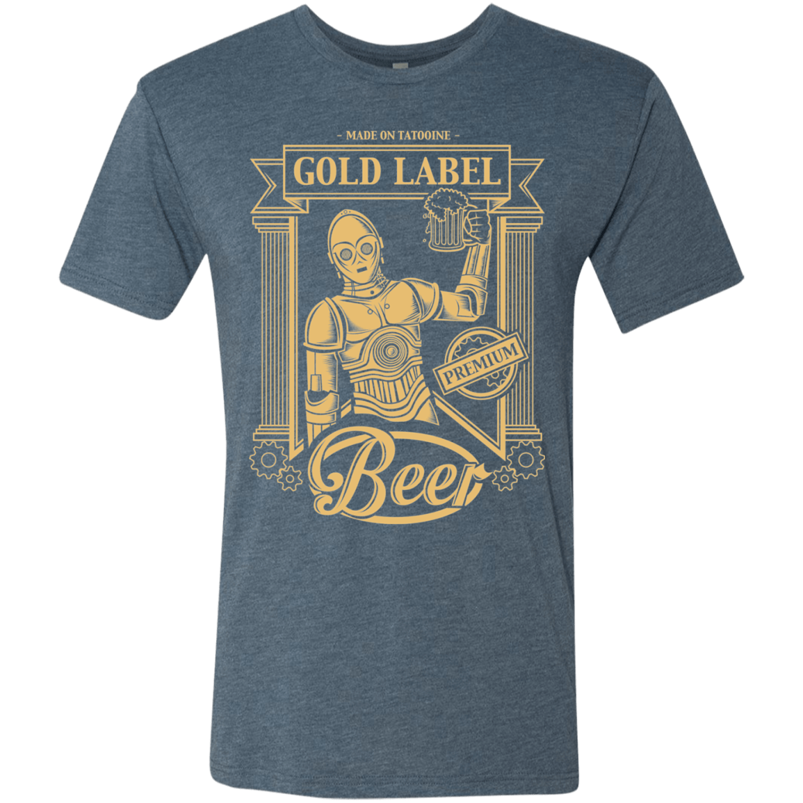 T-Shirts Indigo / S Gold Label Beer Men's Triblend T-Shirt