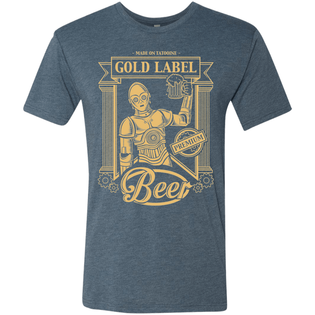 T-Shirts Indigo / S Gold Label Beer Men's Triblend T-Shirt