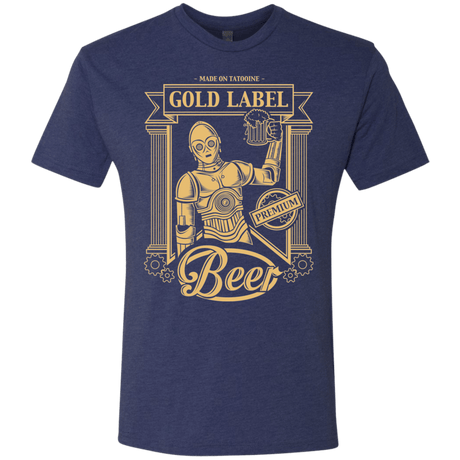 T-Shirts Vintage Navy / S Gold Label Beer Men's Triblend T-Shirt