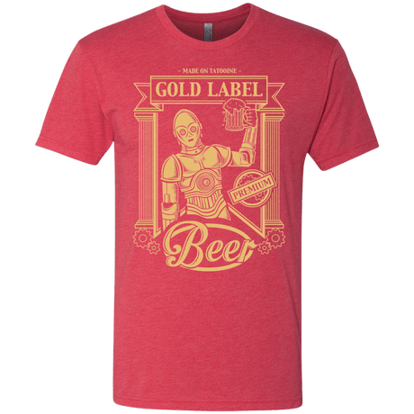 T-Shirts Vintage Red / S Gold Label Beer Men's Triblend T-Shirt