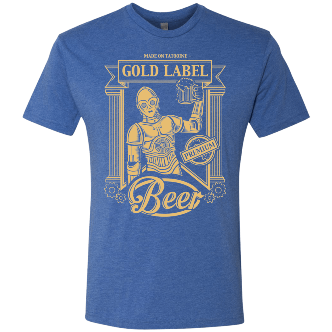 T-Shirts Vintage Royal / S Gold Label Beer Men's Triblend T-Shirt