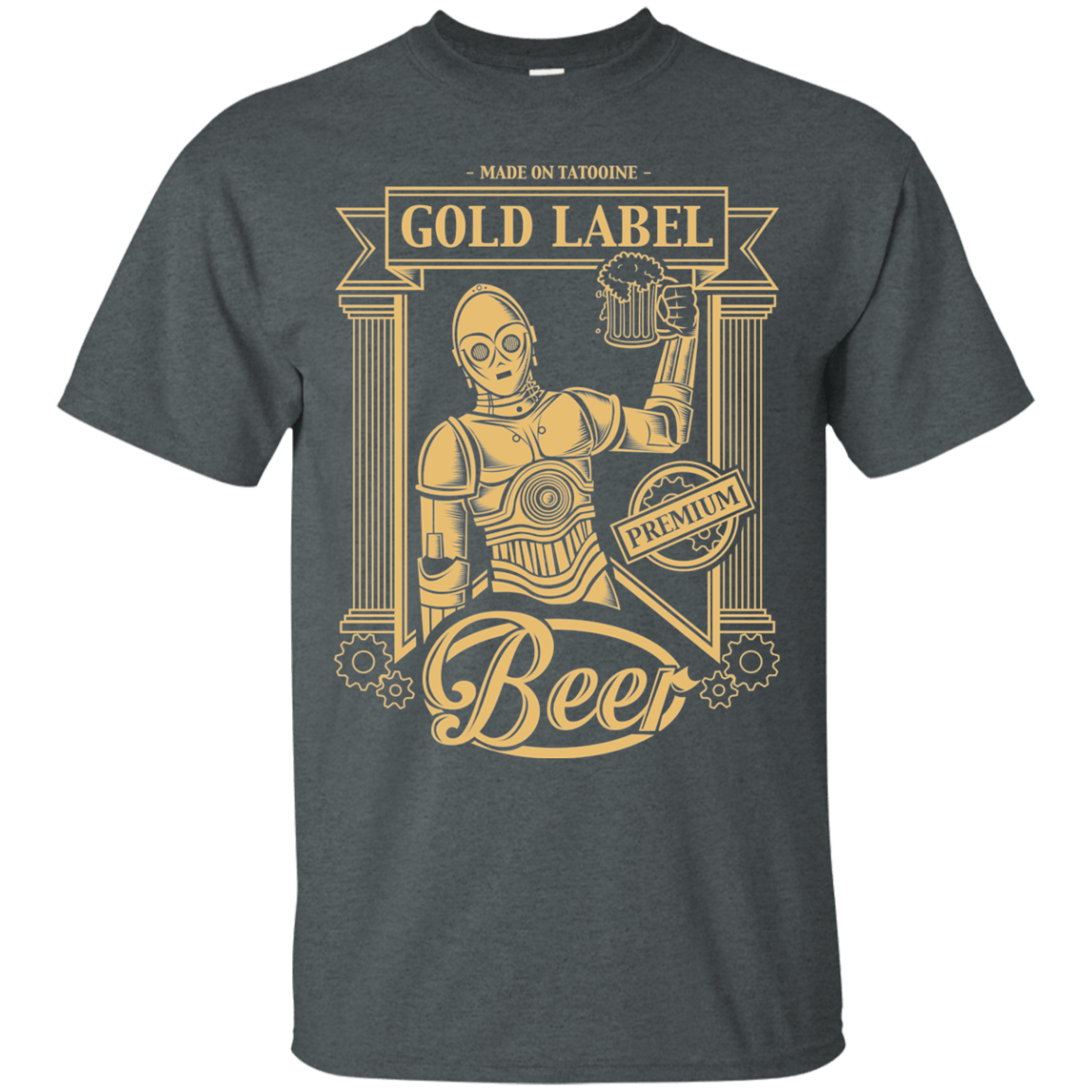 T-Shirts Dark Heather / S Gold Label Beer T-Shirt