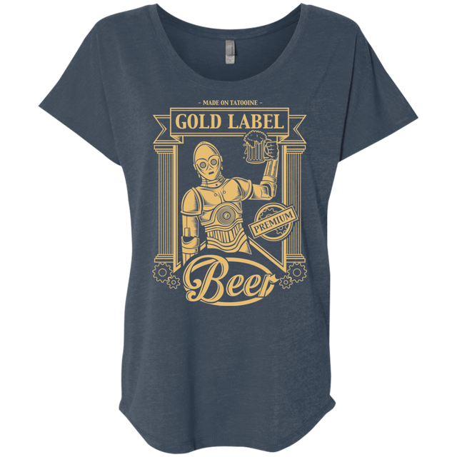 T-Shirts Indigo / X-Small Gold Label Beer Triblend Dolman Sleeve