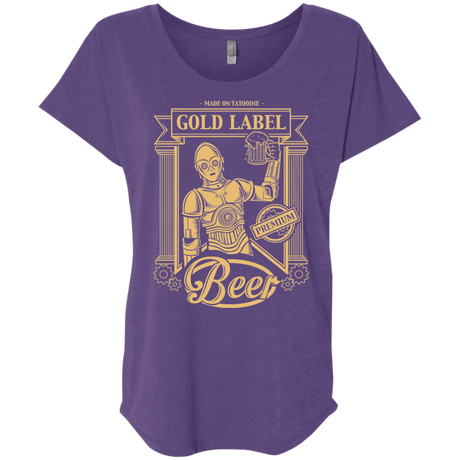 T-Shirts Purple Rush / X-Small Gold Label Beer Triblend Dolman Sleeve