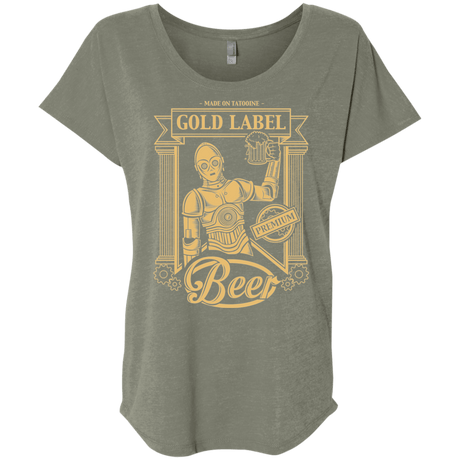 T-Shirts Venetian Grey / X-Small Gold Label Beer Triblend Dolman Sleeve