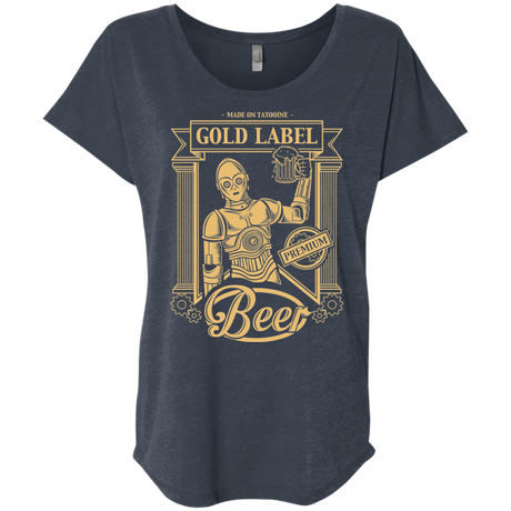 T-Shirts Vintage Navy / X-Small Gold Label Beer Triblend Dolman Sleeve