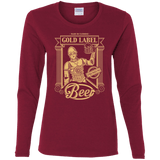 T-Shirts Cardinal / S Gold Label Beer Women's Long Sleeve T-Shirt