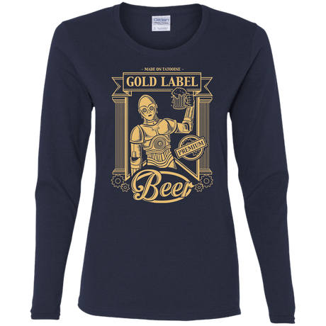 T-Shirts Navy / S Gold Label Beer Women's Long Sleeve T-Shirt