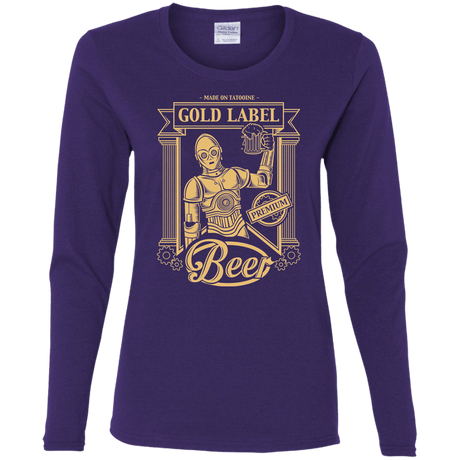 T-Shirts Purple / S Gold Label Beer Women's Long Sleeve T-Shirt