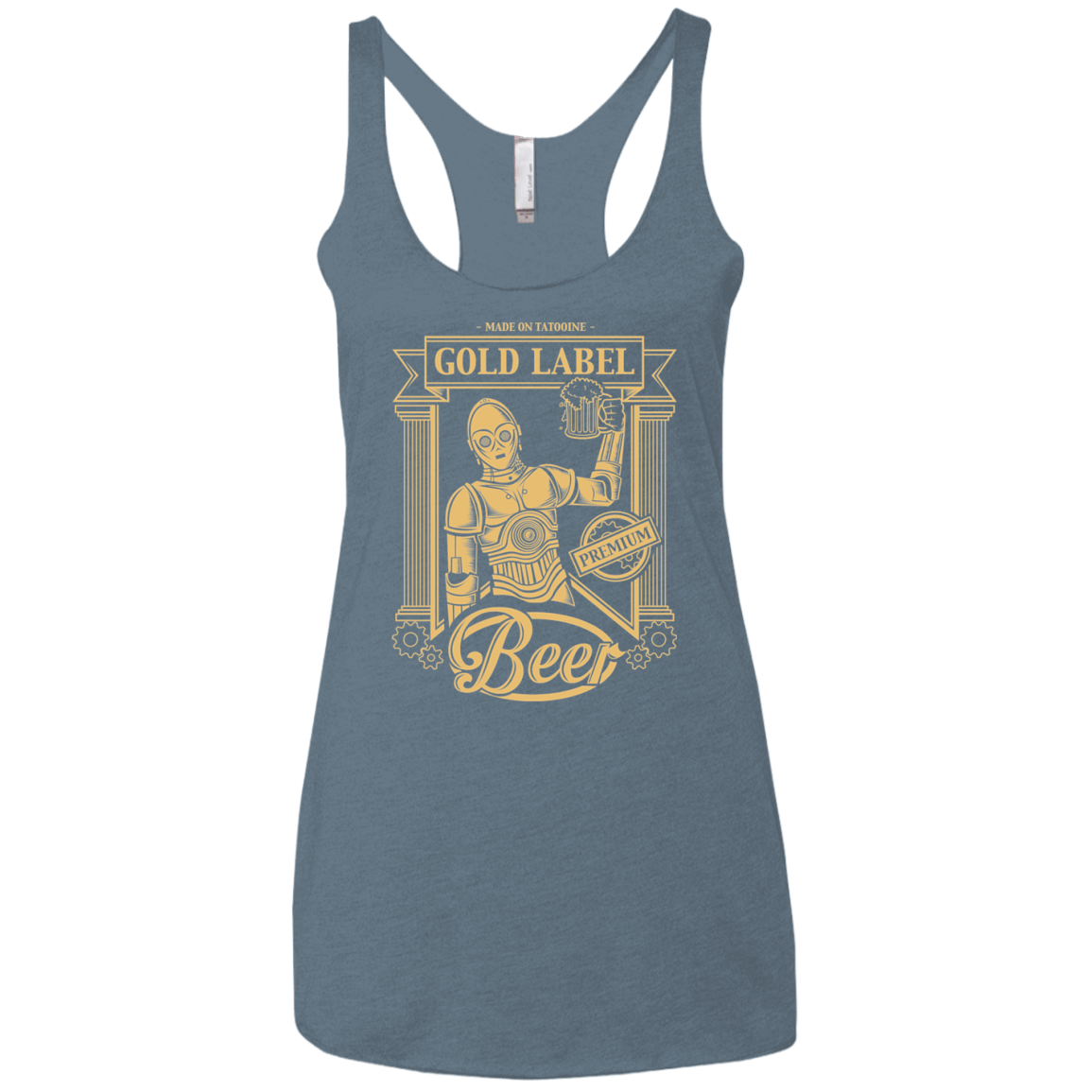 T-Shirts Indigo / X-Small Gold Label Beer Women's Triblend Racerback Tank
