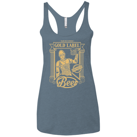 T-Shirts Indigo / X-Small Gold Label Beer Women's Triblend Racerback Tank