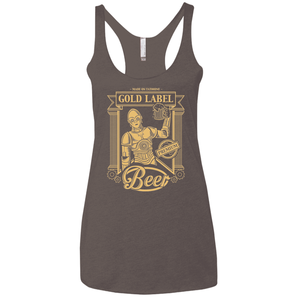 T-Shirts Macchiato / X-Small Gold Label Beer Women's Triblend Racerback Tank