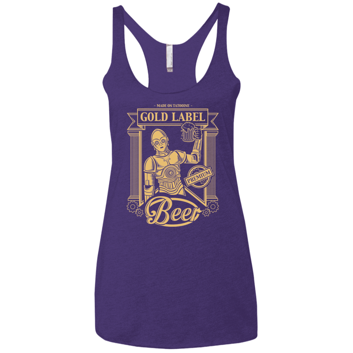 T-Shirts Purple Rush / X-Small Gold Label Beer Women's Triblend Racerback Tank