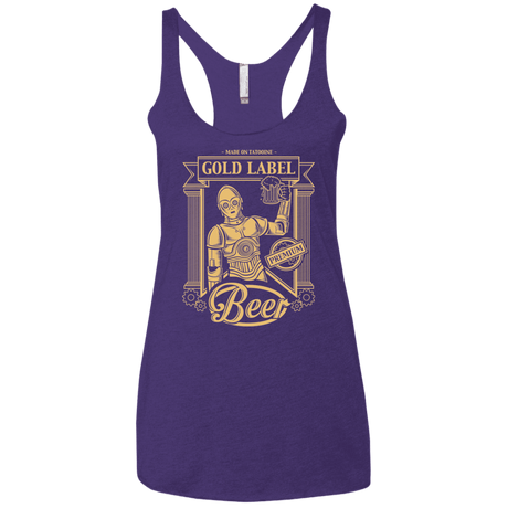 T-Shirts Purple Rush / X-Small Gold Label Beer Women's Triblend Racerback Tank