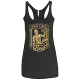 T-Shirts Vintage Black / X-Small Gold Label Beer Women's Triblend Racerback Tank