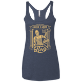 T-Shirts Vintage Navy / X-Small Gold Label Beer Women's Triblend Racerback Tank