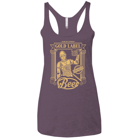 T-Shirts Vintage Purple / X-Small Gold Label Beer Women's Triblend Racerback Tank
