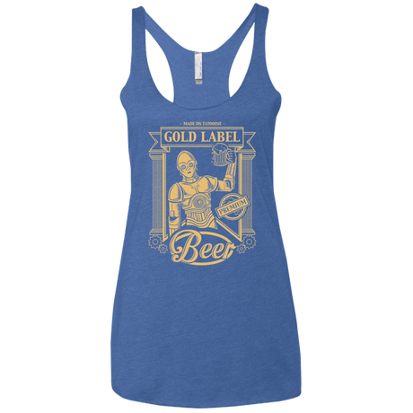 T-Shirts Vintage Royal / X-Small Gold Label Beer Women's Triblend Racerback Tank