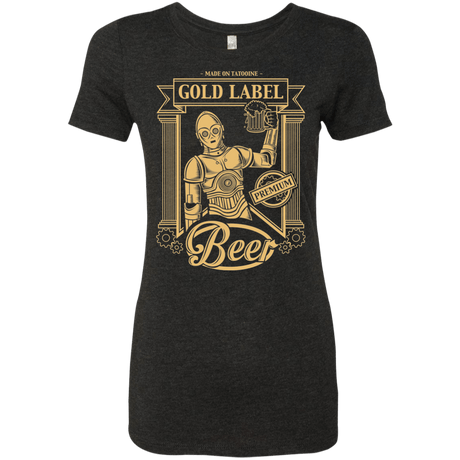 T-Shirts Vintage Black / S Gold Label Beer Women's Triblend T-Shirt