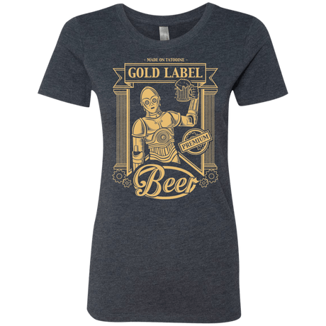 T-Shirts Vintage Navy / S Gold Label Beer Women's Triblend T-Shirt