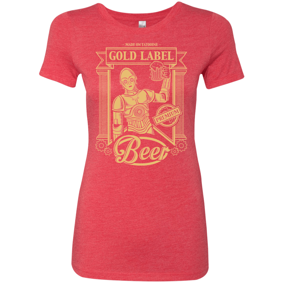 T-Shirts Vintage Red / S Gold Label Beer Women's Triblend T-Shirt