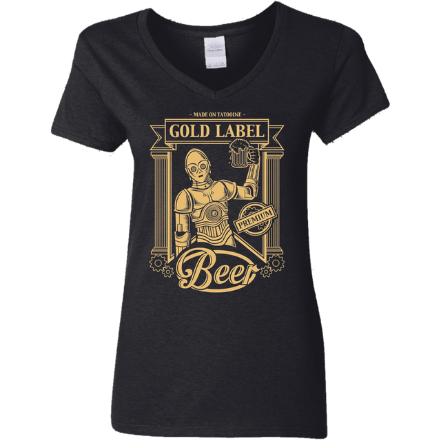 T-Shirts Black / S Gold Label Beer Women's V-Neck T-Shirt