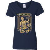 T-Shirts Navy / S Gold Label Beer Women's V-Neck T-Shirt