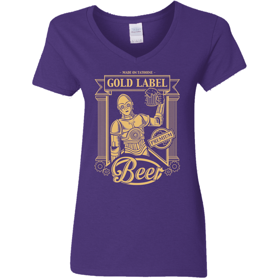 T-Shirts Purple / S Gold Label Beer Women's V-Neck T-Shirt