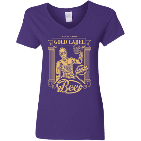 T-Shirts Purple / S Gold Label Beer Women's V-Neck T-Shirt