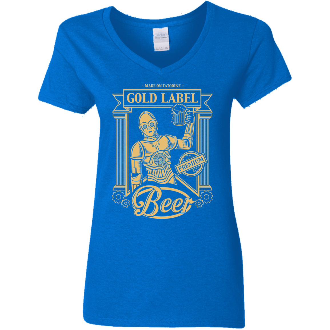 T-Shirts Royal / S Gold Label Beer Women's V-Neck T-Shirt