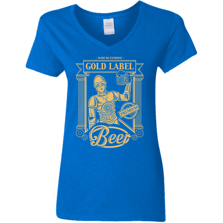 T-Shirts Royal / S Gold Label Beer Women's V-Neck T-Shirt