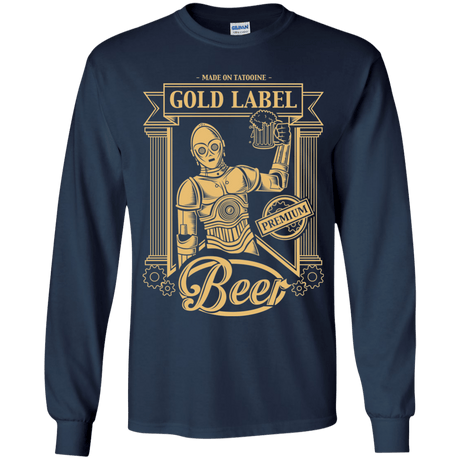 T-Shirts Navy / YS Gold Label Beer Youth Long Sleeve T-Shirt