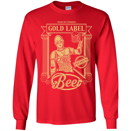 T-Shirts Red / YS Gold Label Beer Youth Long Sleeve T-Shirt
