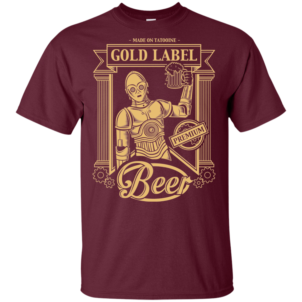 T-Shirts Maroon / YXS Gold Label Beer Youth T-Shirt