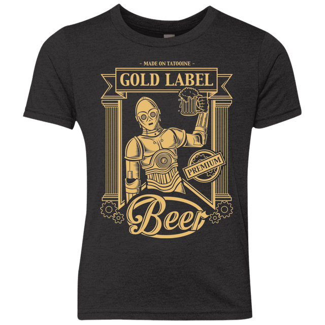T-Shirts Vintage Black / YXS Gold Label Beer Youth Triblend T-Shirt