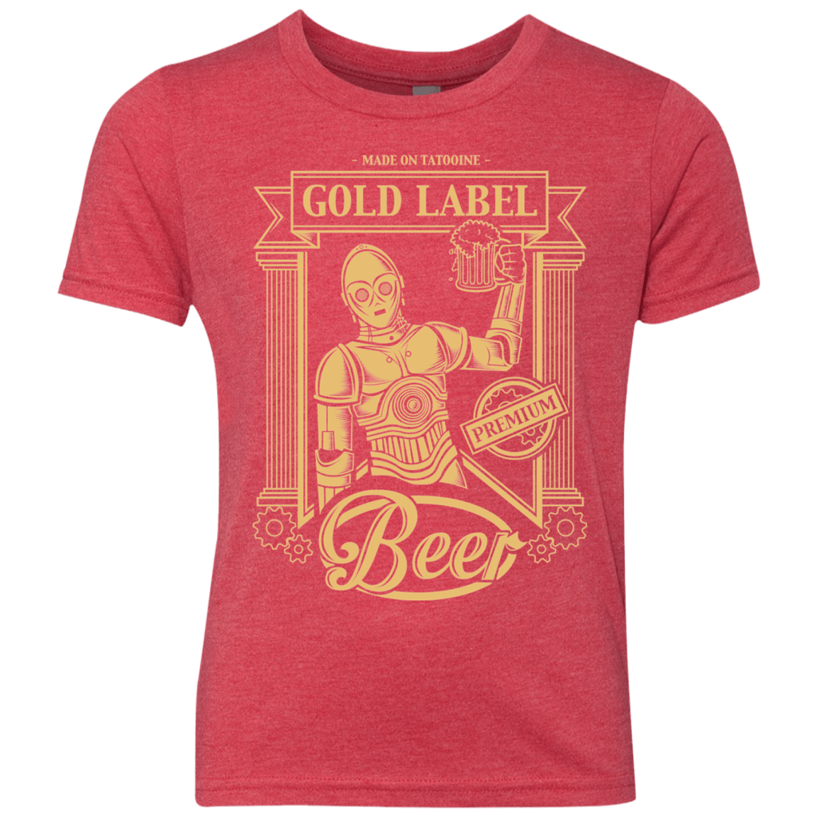 T-Shirts Vintage Red / YXS Gold Label Beer Youth Triblend T-Shirt