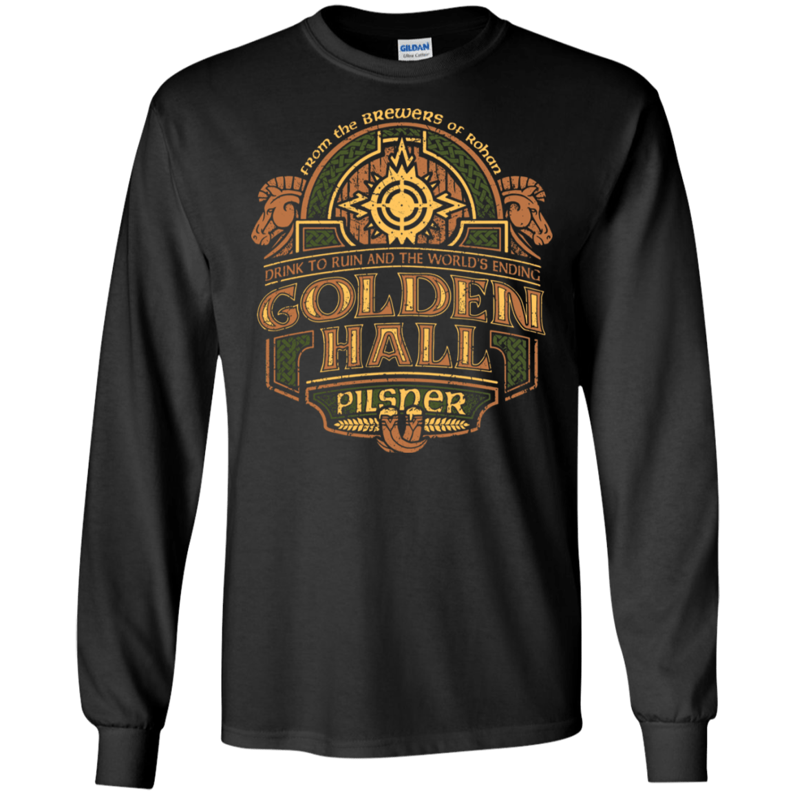 T-Shirts Black / S Golden Hall Pilsner Men's Long Sleeve T-Shirt