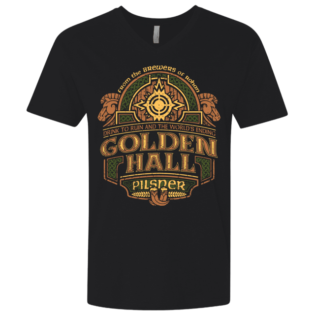 T-Shirts Black / X-Small Golden Hall Pilsner Men's Premium V-Neck