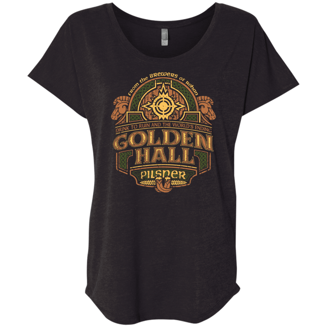 T-Shirts Vintage Black / X-Small Golden Hall Pilsner Triblend Dolman Sleeve